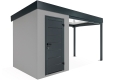 Garden mini house with 3m right gazebo in light grey